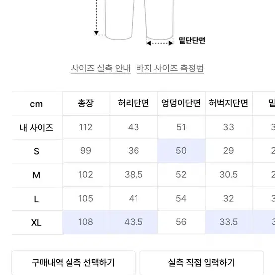 데님 팬츠 xl