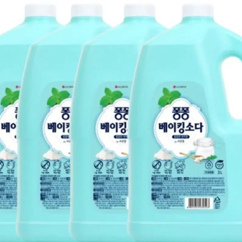 퐁퐁 주방세제 베이킹소다 3000ML 4개