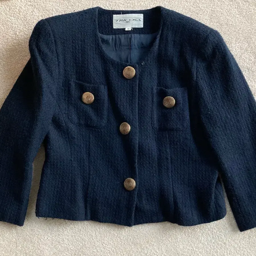 vintage golden button tweed jacket