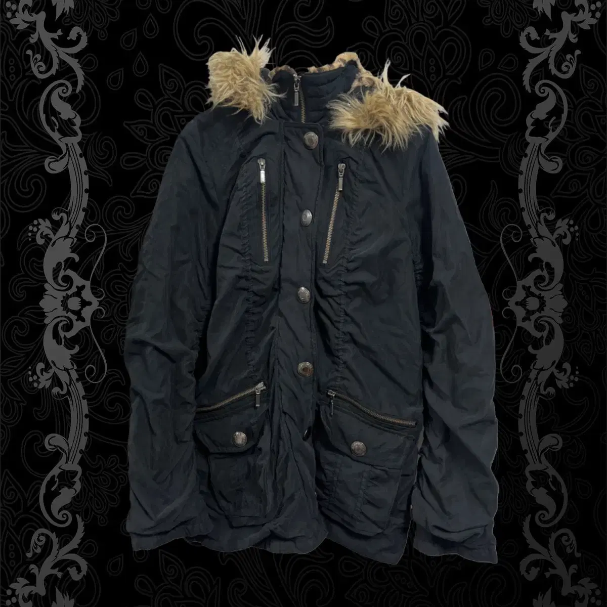 Cecil McBee Limited Leopard Shirring Jacket y2k Punk Vintage