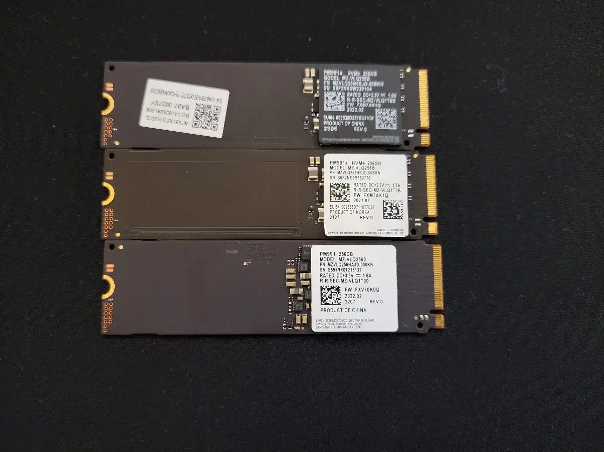 삼성 NVME SSD 256GB 두종류