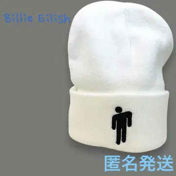 Billie Eilish 빌리 아일리시 니트 모자 화이트 원 포인트