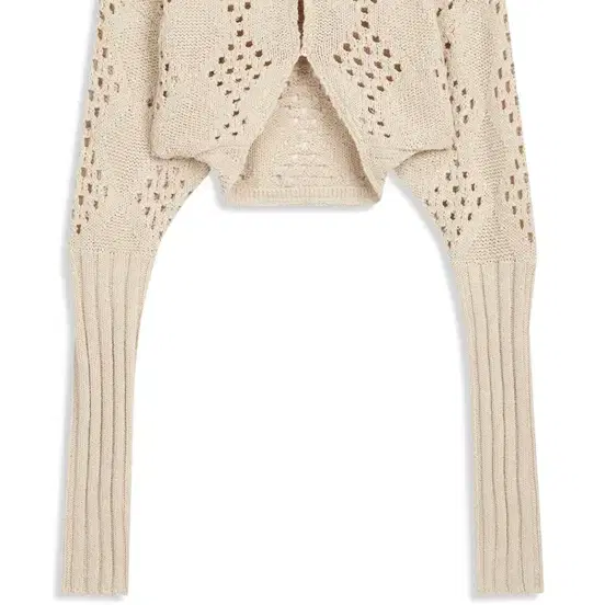 ARGYLE POINTELLE KNIT BOLERO, BEIGE