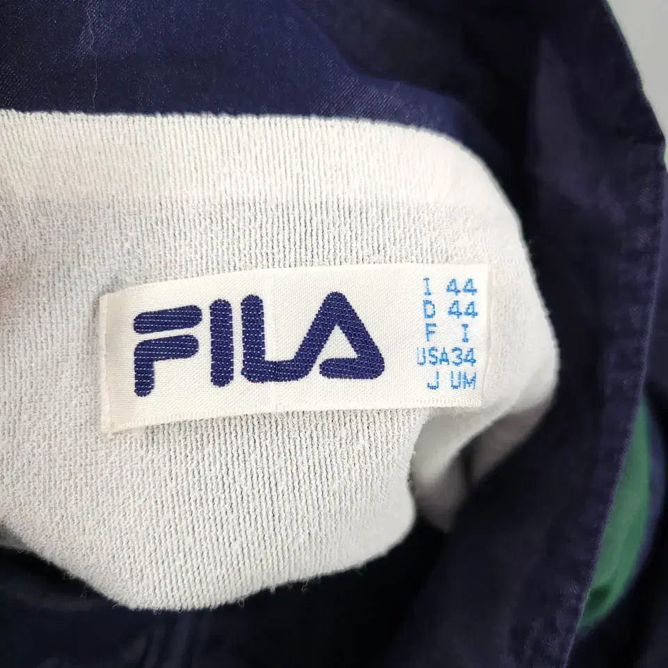 FILA 필라 휠라 90s 네이비 그린 배색 로고자수 패치 라이닝 올드스