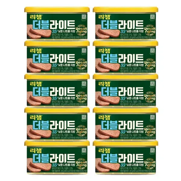 무료배송-리챔 더블라이트 200g 10캔 나트륨/지방 35% 줄임