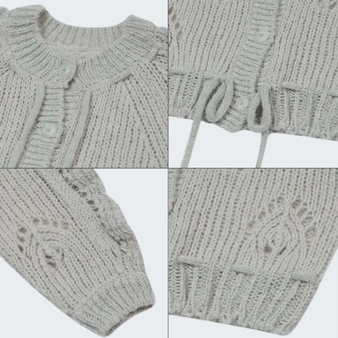 Typeservice Glittered Knit Cardigan gray