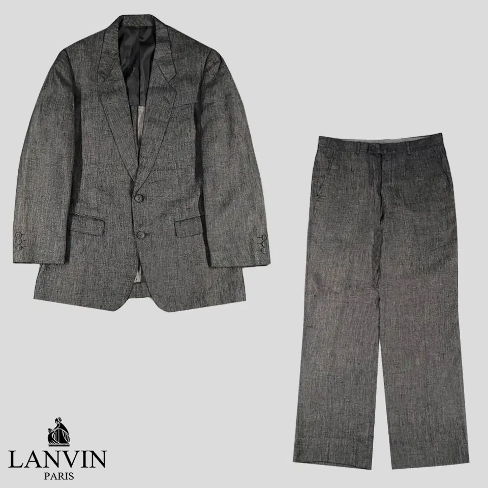 LANVIN 랑방 차콜 2B 투버튼 싱글 블레이저 자켓 슬랙스 트라우저