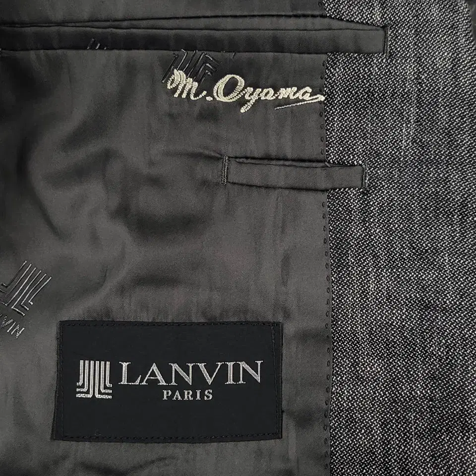 LANVIN 랑방 차콜 2B 투버튼 싱글 블레이저 자켓 슬랙스 트라우저