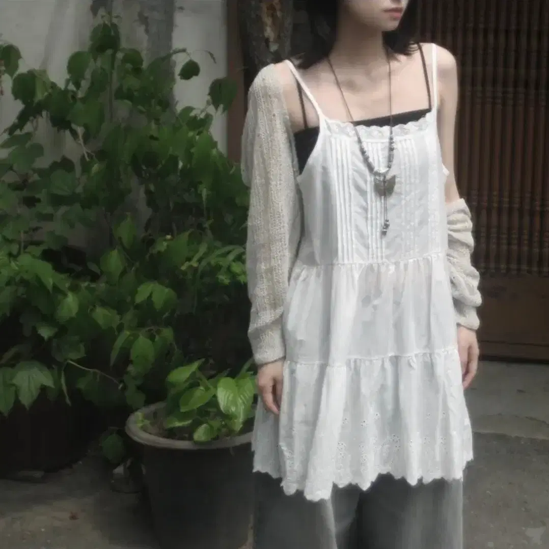 언버티 moii lace sleeveless layere 모리걸 원피스