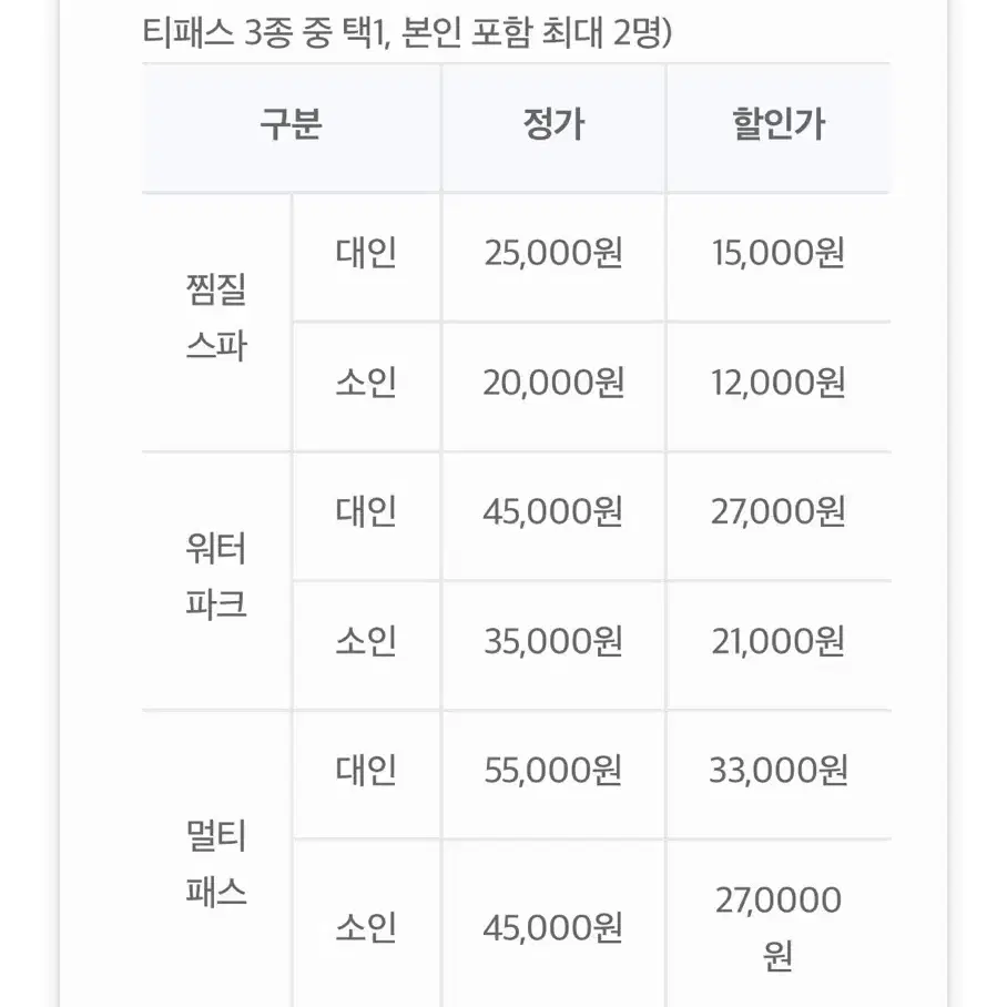 (2인까지) 아쿠아필드 입장권 40% 할인쿠폰