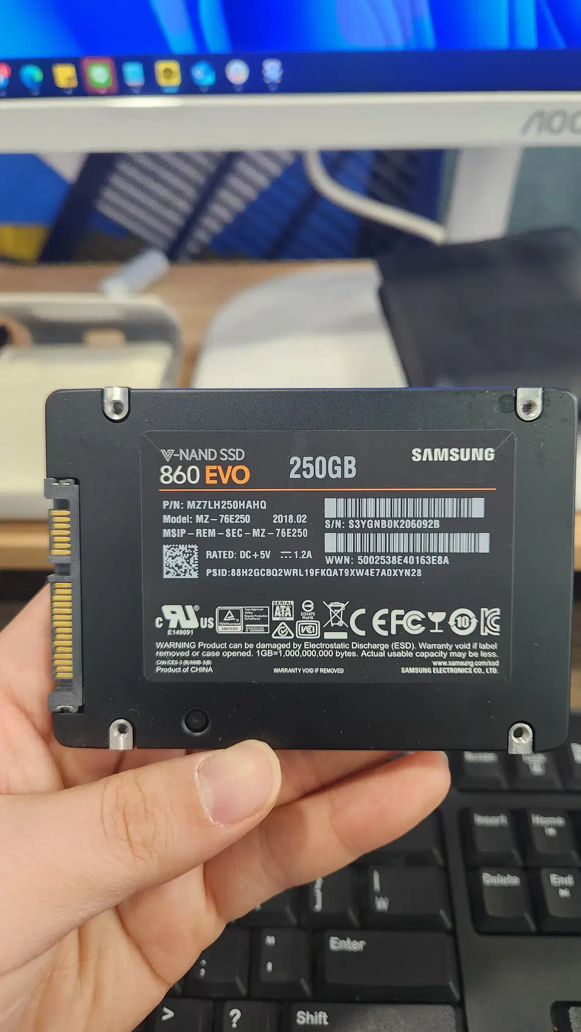 삼성전자 SSD 250 GB 팔아요