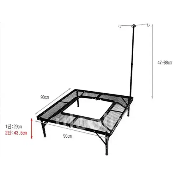 울루루캠핑 메쉬화로대 테이블 캠핑화로대 높이조절화로대 새상품 미개봉