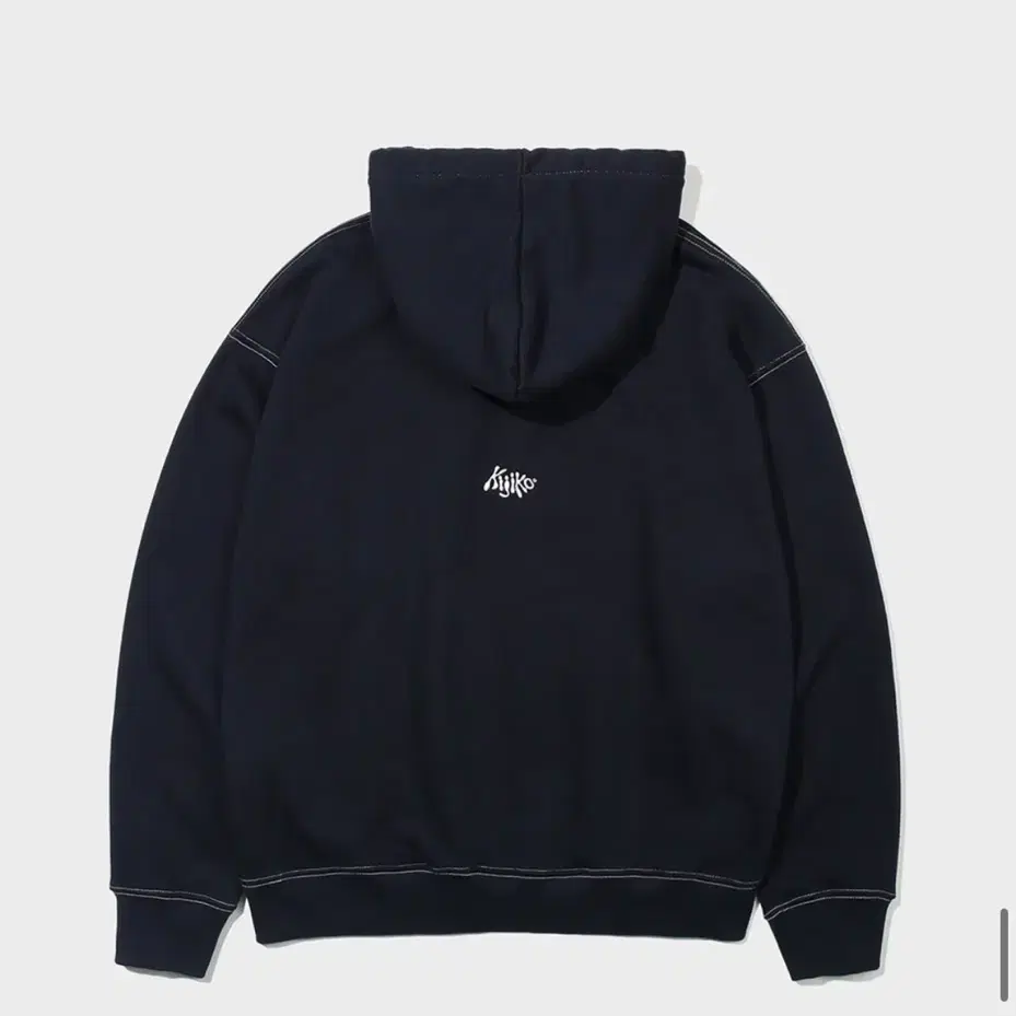 키지코 Applique Grunge Hoodie Navy