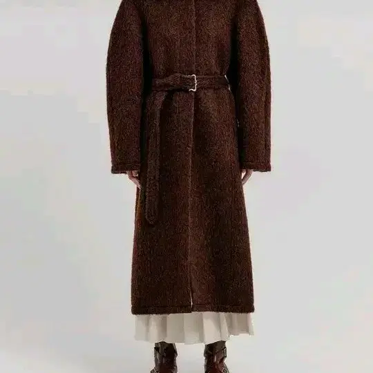 잉크 XEDIA Oversized Belted Coat - Brown