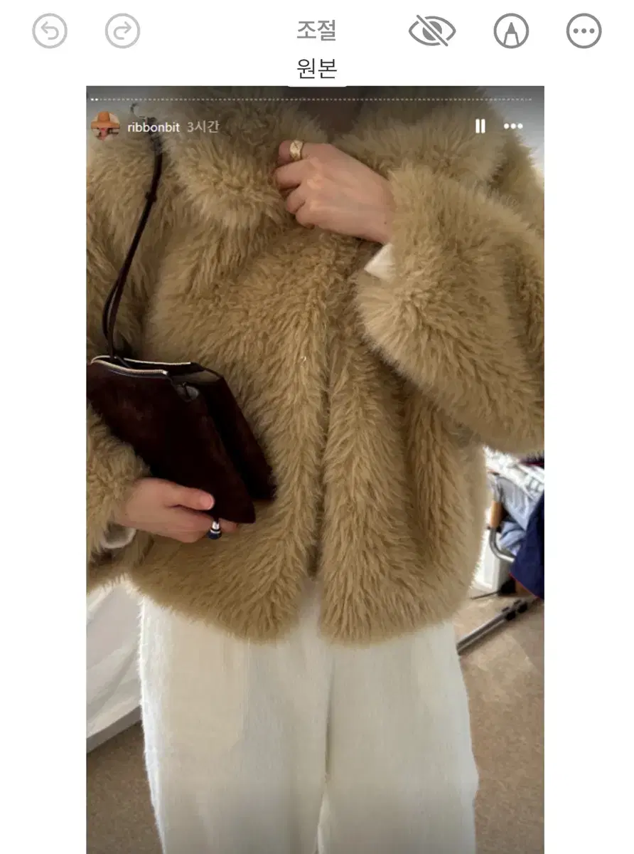 리본빛 ribbonbit alva fur jacket 퍼 자켓 코트