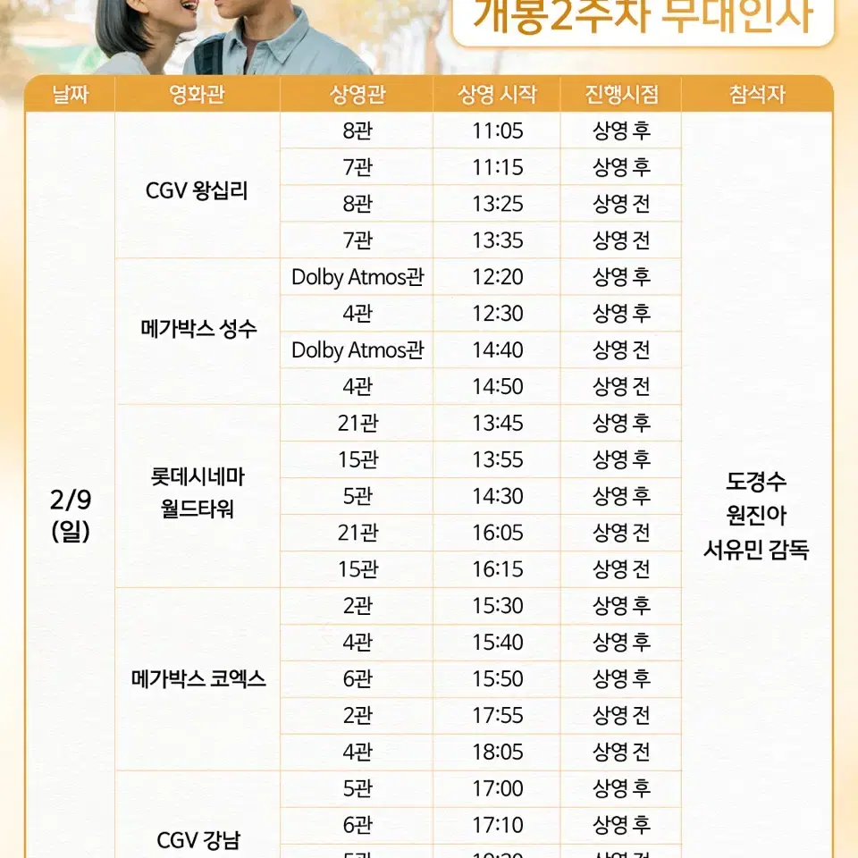 (B열) 2/9 말할 수 없는 비밀 개봉2주차 무대인사 표 양도