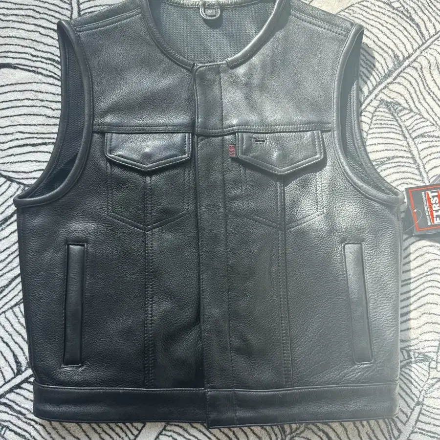 First Mfg 가죽 조끼 레더 베스트 leather vest 할리