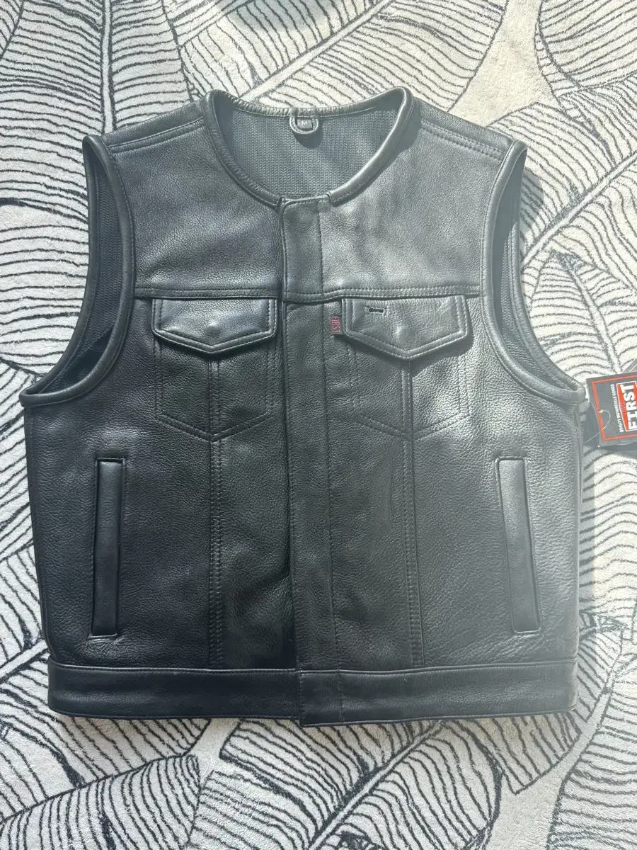 First Mfg 가죽 조끼 레더 베스트 leather vest 할리