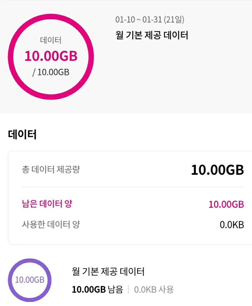 LGU+ 유플러스 데이터 1GB ~10GB