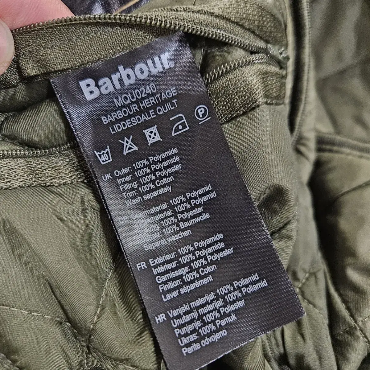 바버 (Barbour) 퀼팅 자켓 L