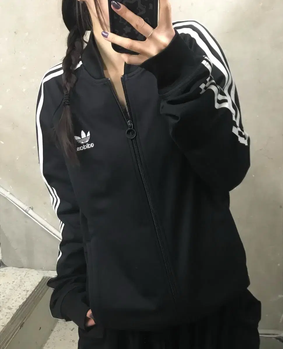 Adidas 아디다스 블랙 슈퍼스타 트랙탑