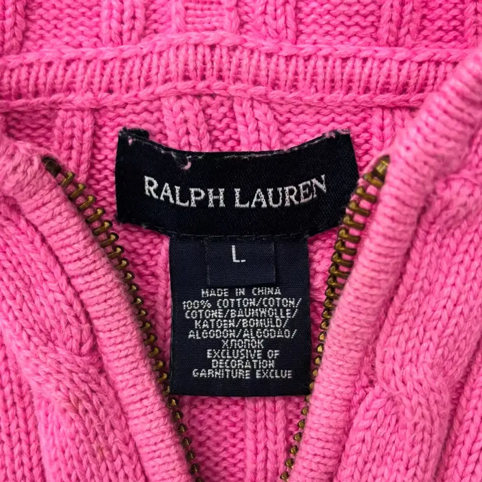 RalphLauren 랄프로렌 핑크 니트 후드집업