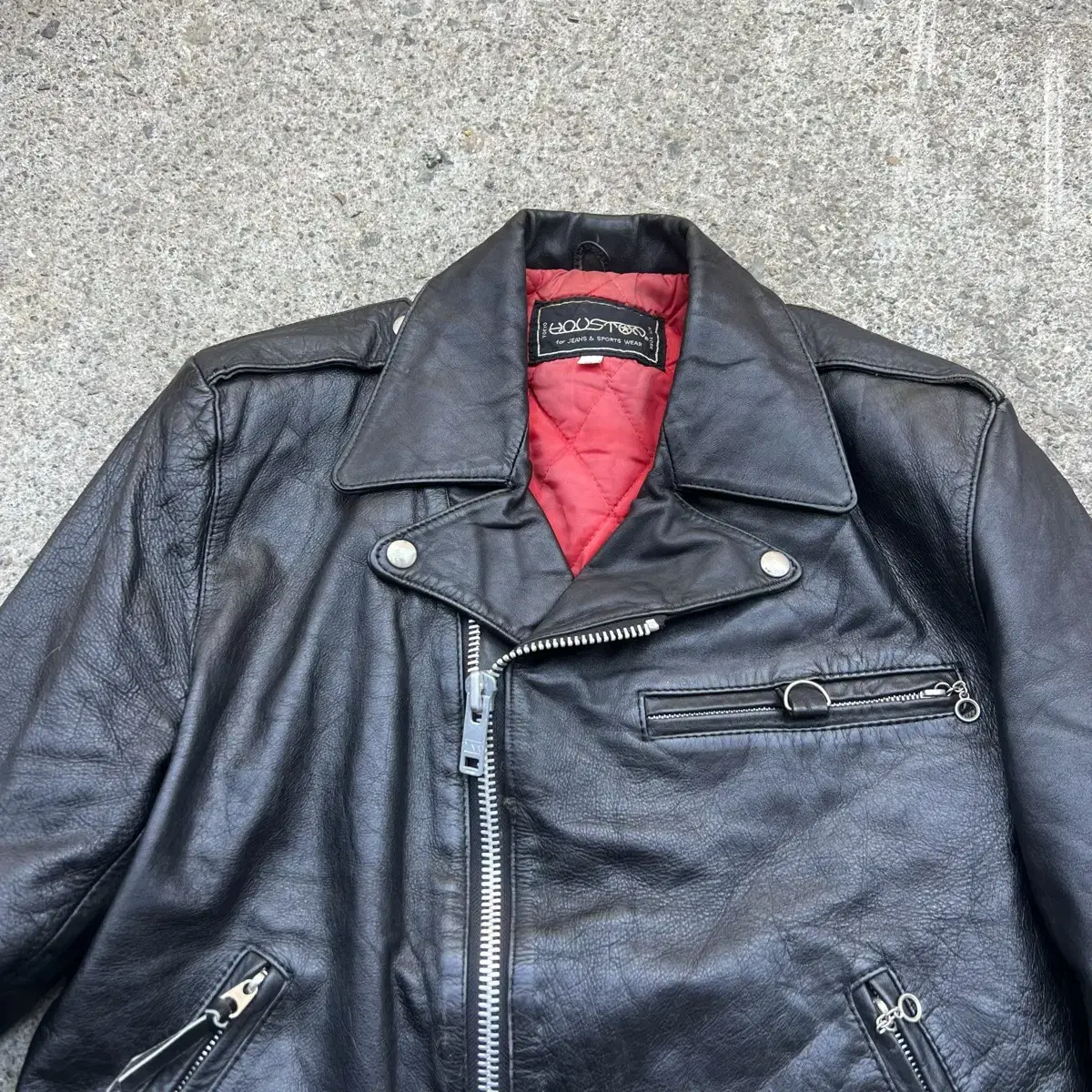 80s Houston Cow Leather Biker Jacket