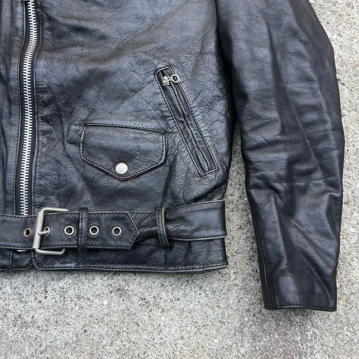 80s Houston Cow Leather Biker Jacket