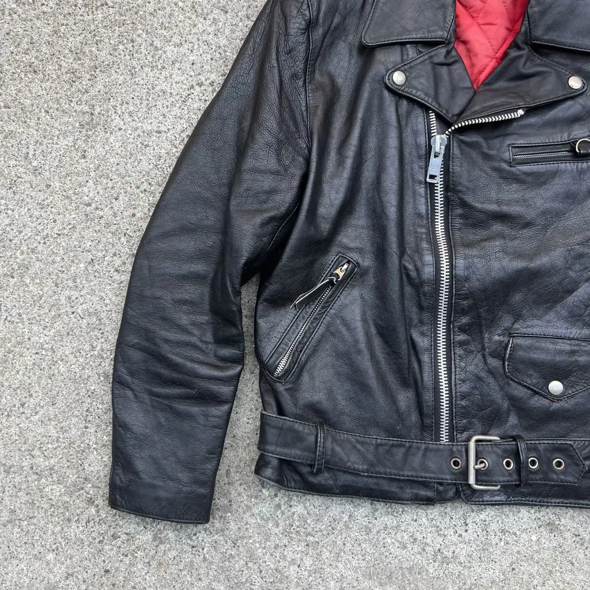 80s Houston Cow Leather Biker Jacket