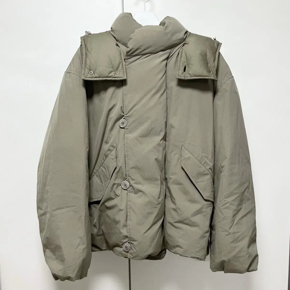 (New Product) [48] Lemaire Hooded Puffer Padding/Desert Sage