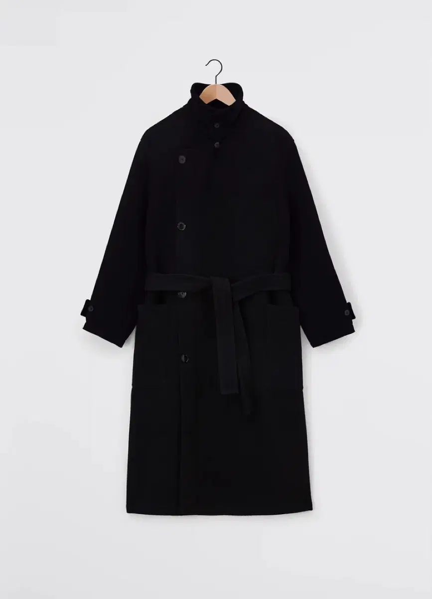 [S] 24FW Lemaire Wrap Coat, Black