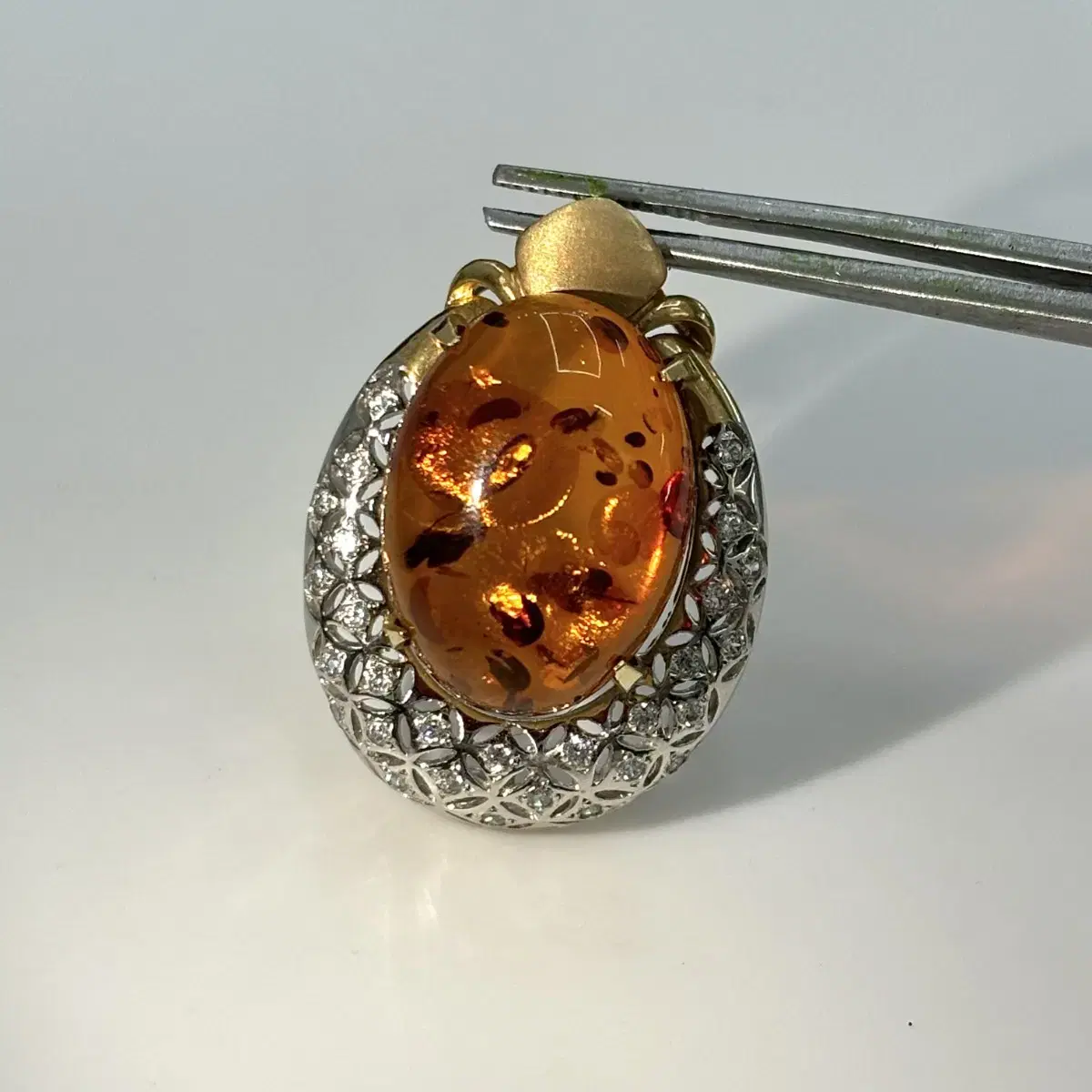 14k gold amber necklace pendant hanging