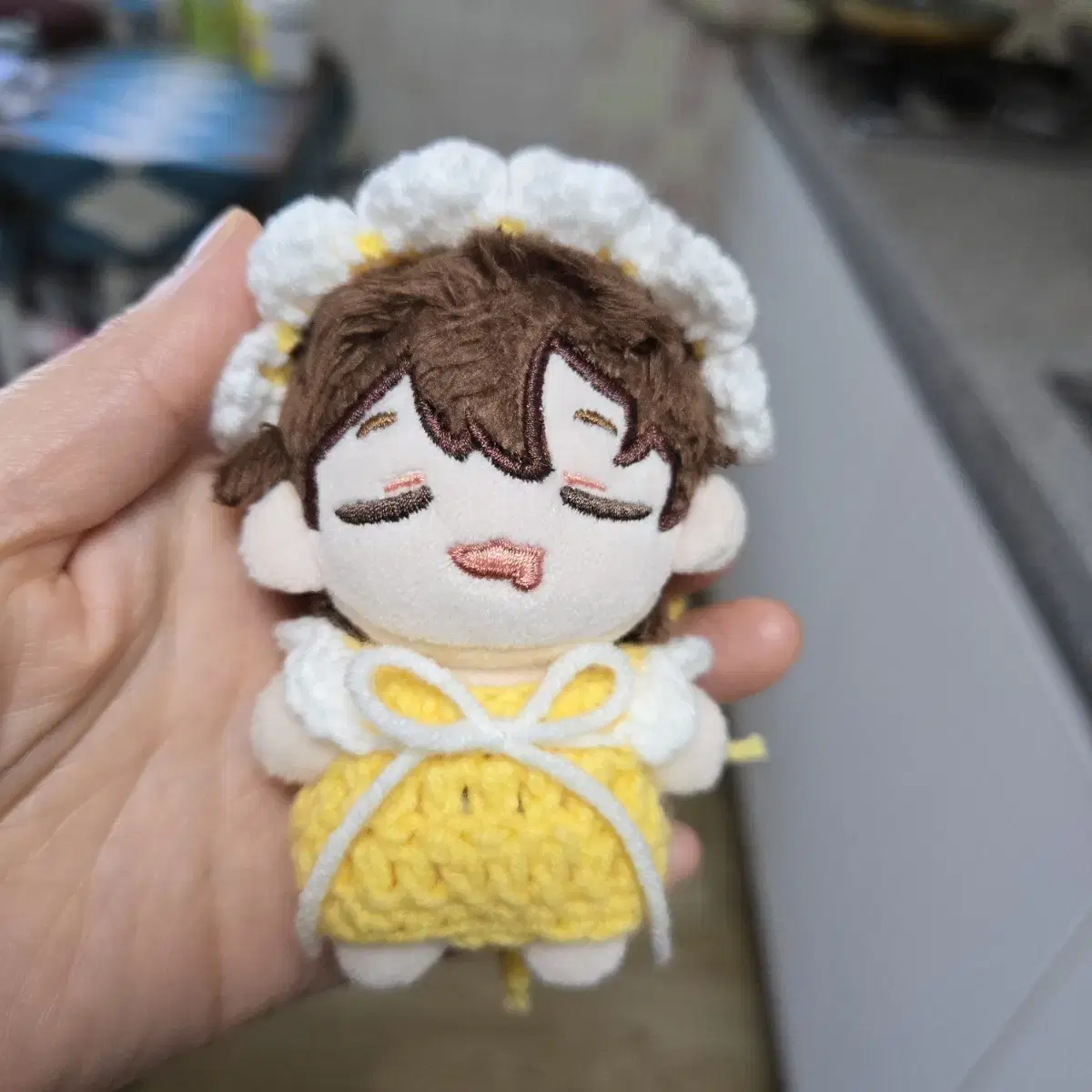 5.7.8.10cm 솜인형옷 손뜨개 베이비 슈트+머리띠