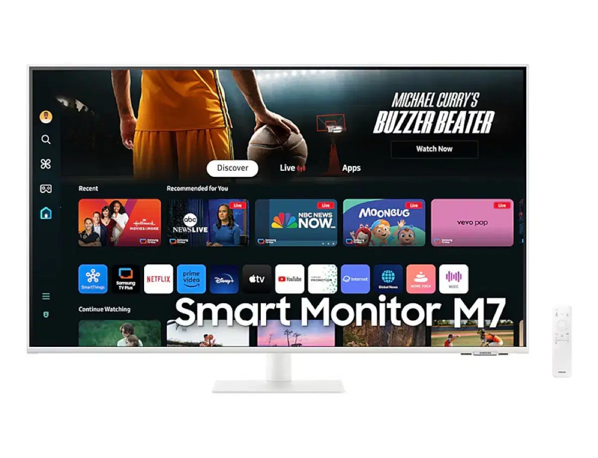 (미개봉) UHD43인치 삼성 M7 스마트모니터TV 화이트 팝니다