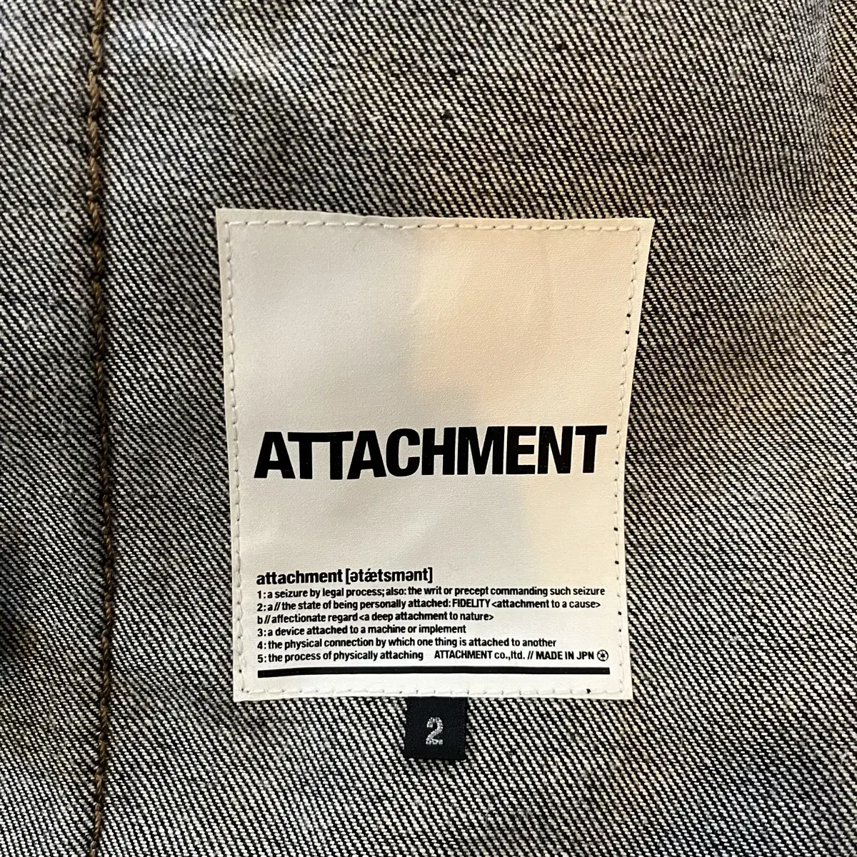 어태치먼트 attachment 인디고 데님 자켓 일본 유니섹스 빈티지