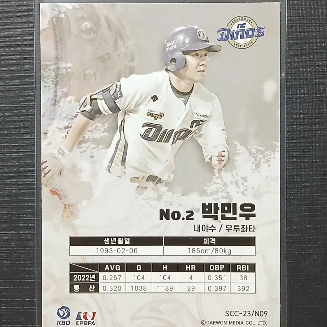 2023 NC 박민우 마블 카드