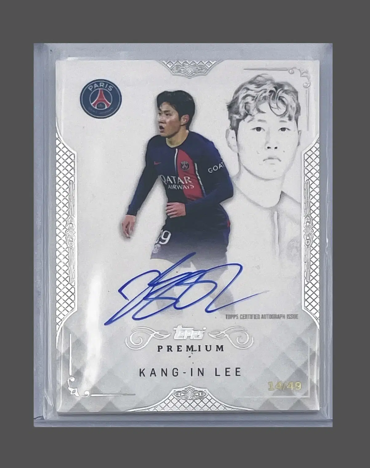 [Topps] 이강인 친필 싸인 사인 PSG 온오토 49한정 카드