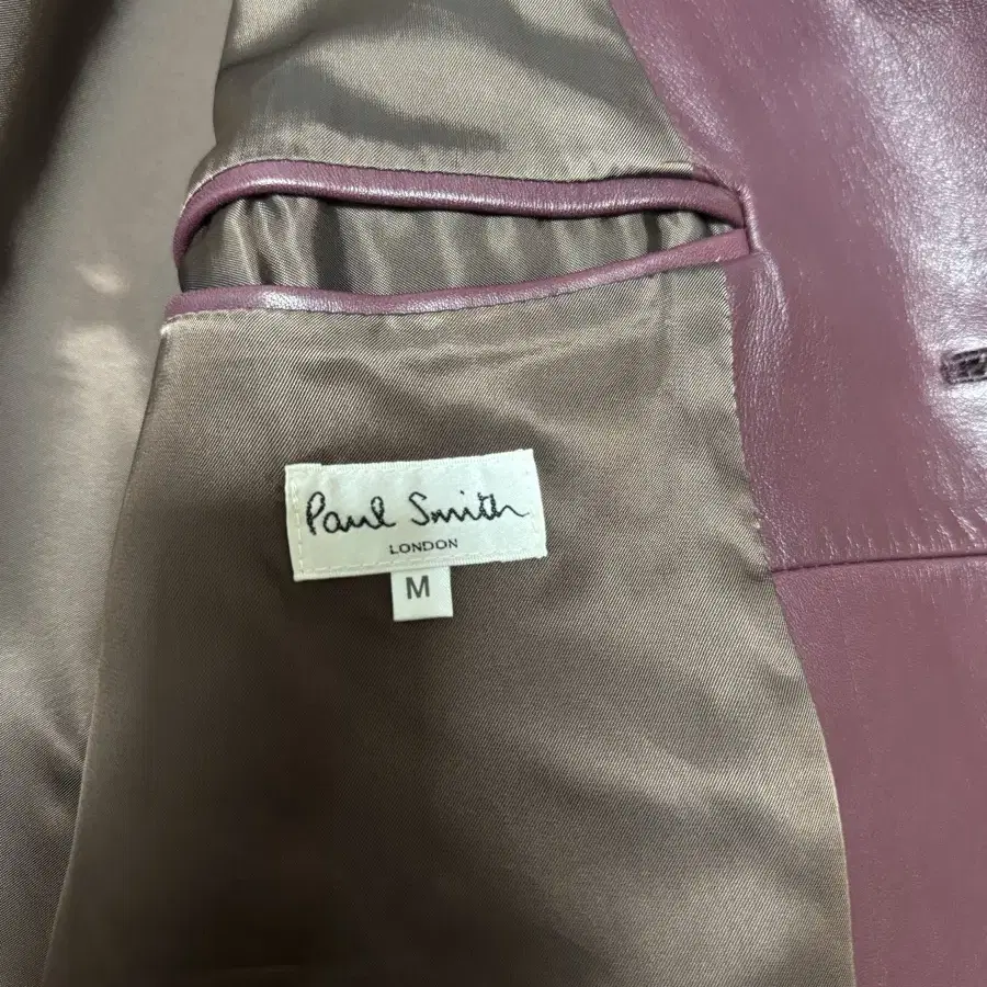 PAUL SMITH 폴스미스 버건디 레더 블레이저 자켓