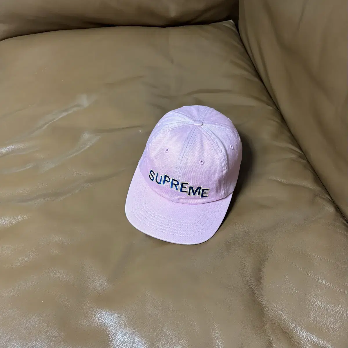 Supreme 슈프림 아크로고 핑크 6패널 볼캡 모자 (Pink)