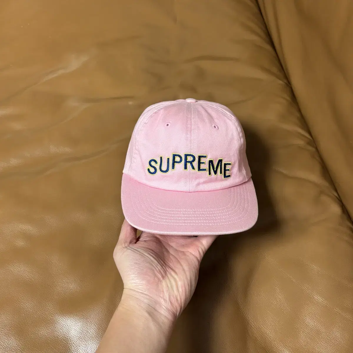 Supreme 슈프림 아크로고 핑크 6패널 볼캡 모자 (Pink)