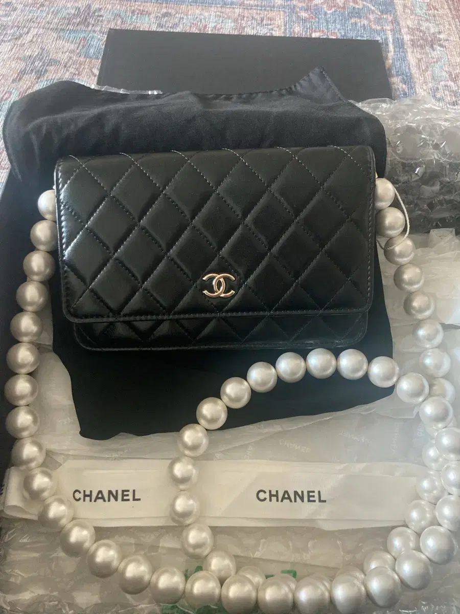 Chanel Classic WOC Season Pearl Chain Built-in Chip Version