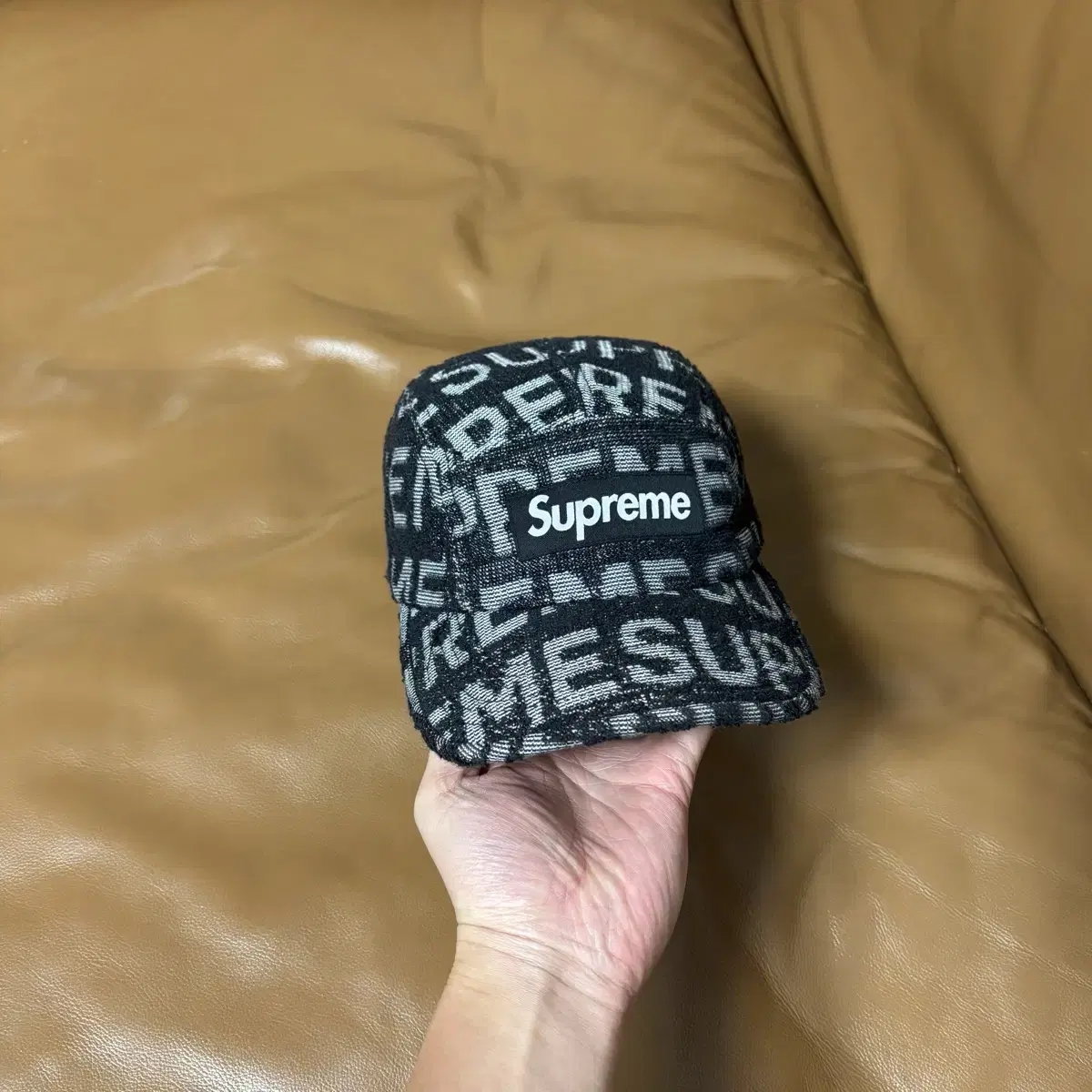 Supreme 슈프림 캠프캡 모자 (Spellout Black)