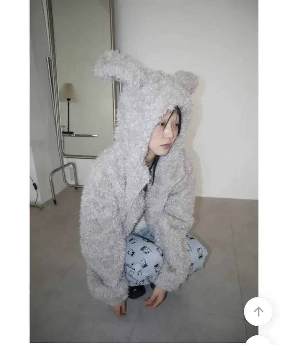 팁씨 rabbit fur hoodie