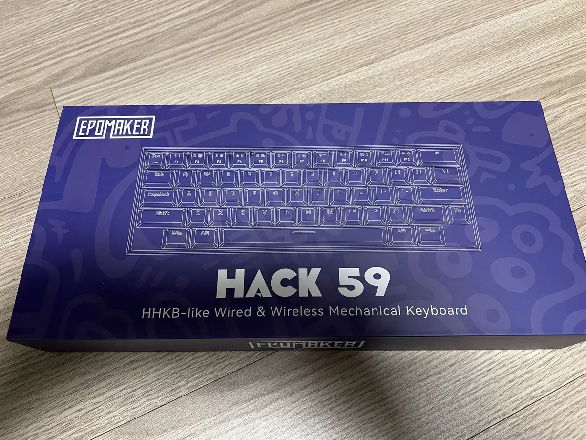 (기계식 키보드) 에포메이커 Hack 59-해피해킹 배열 (플라밍고 축)