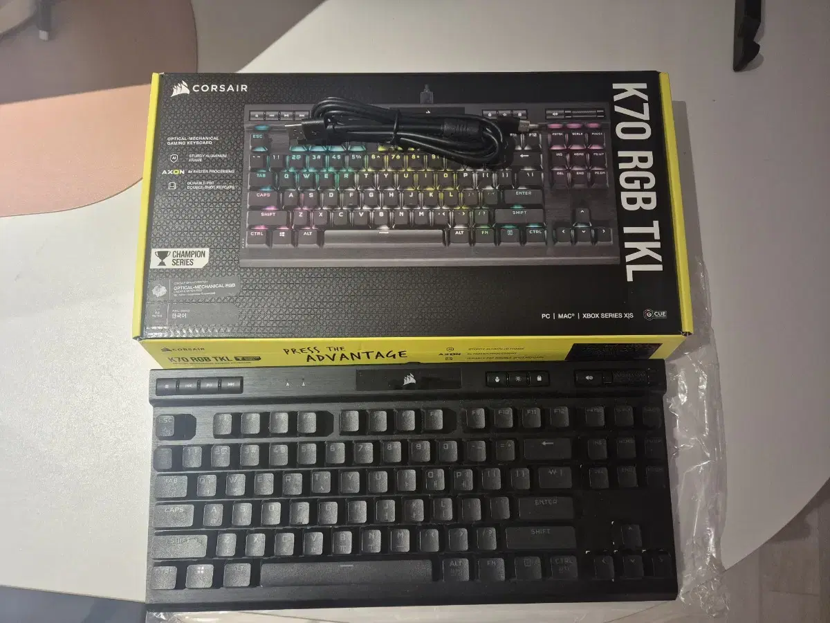 커세어 k70 rgb tkl opx 광적축 키보드