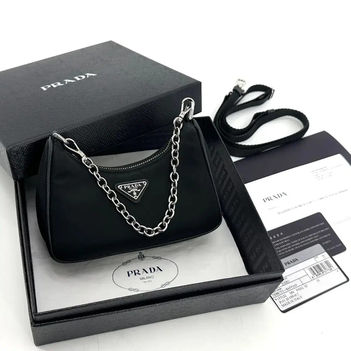 Prada 1TT122 Tessuto Nylon Re-Edition Mini 2-Way Hobo Bag