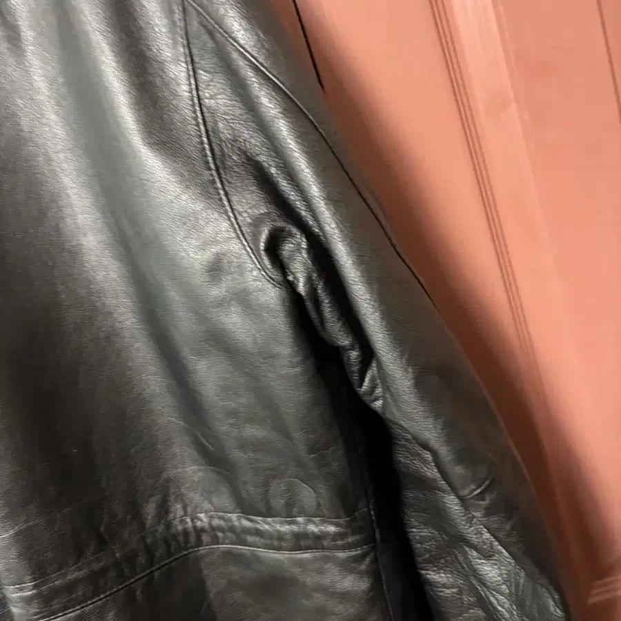 Vintage Pierre bonee leather safari coat