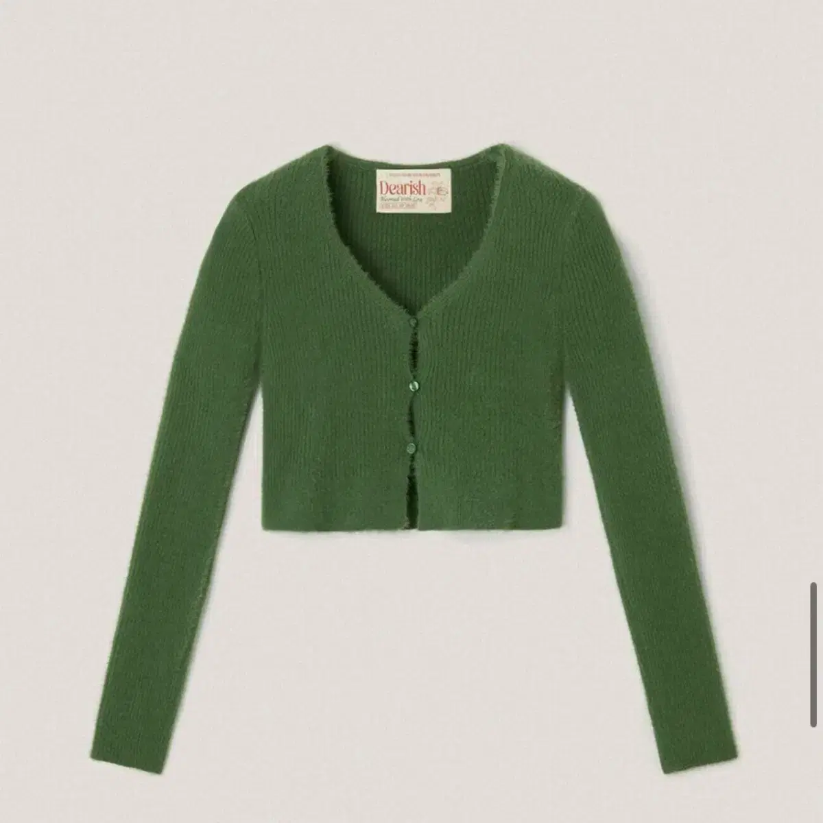 디어리쉬 Green Arles V-neck Cropped Cardigan