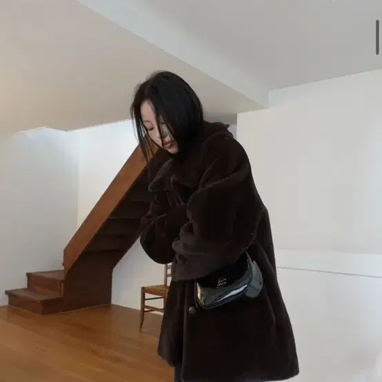 모크 mok grandma brown fur coat 퍼코트