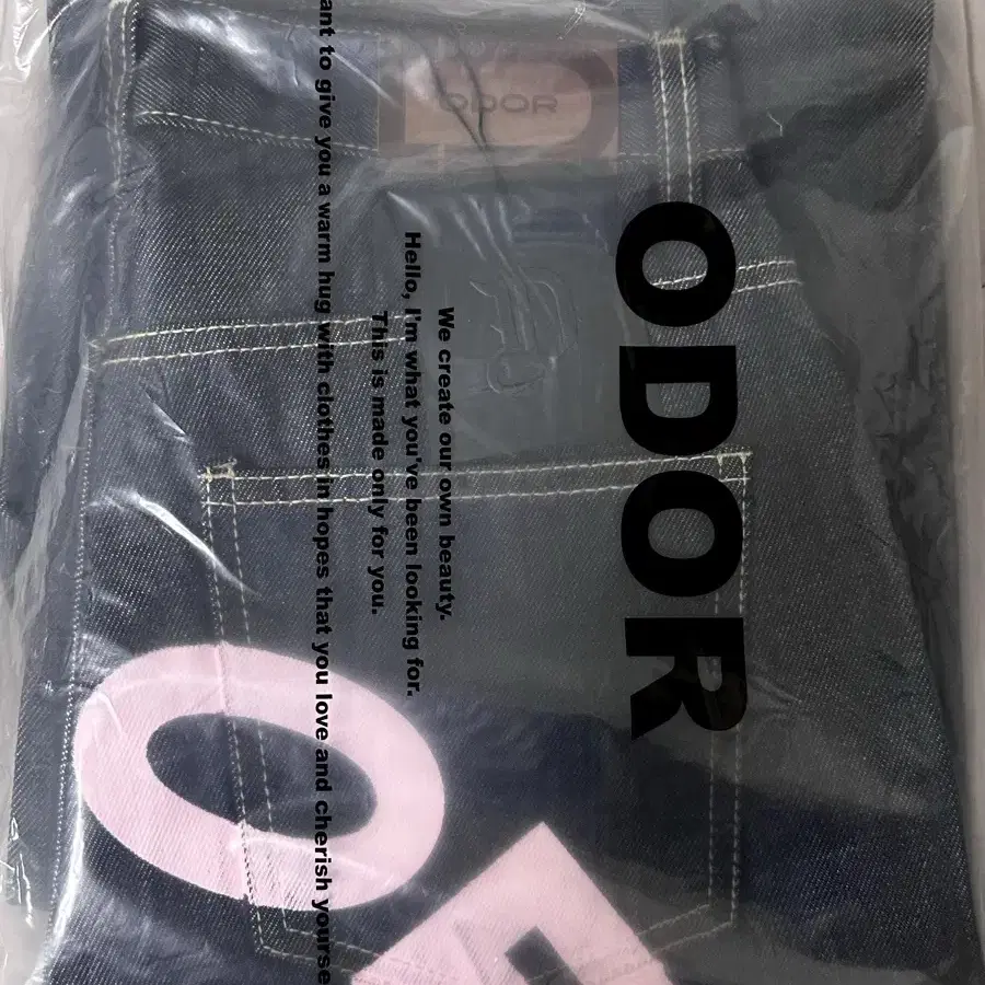 홍은채 오도어 - Logo drop denim in pink(1Size)